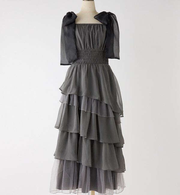  「【premiumorder】肩リボンティアードキャミワンピ」|ワンピース|