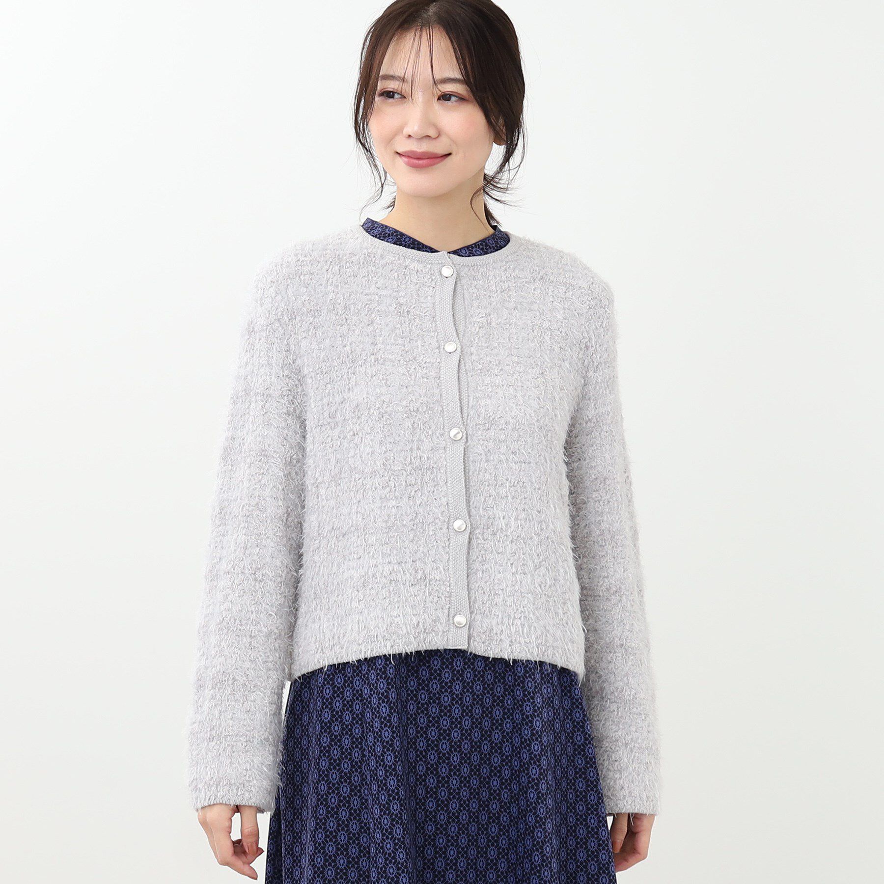 Reflect「【手洗い可】ジャカード編みカーディガン」|カーディガン|