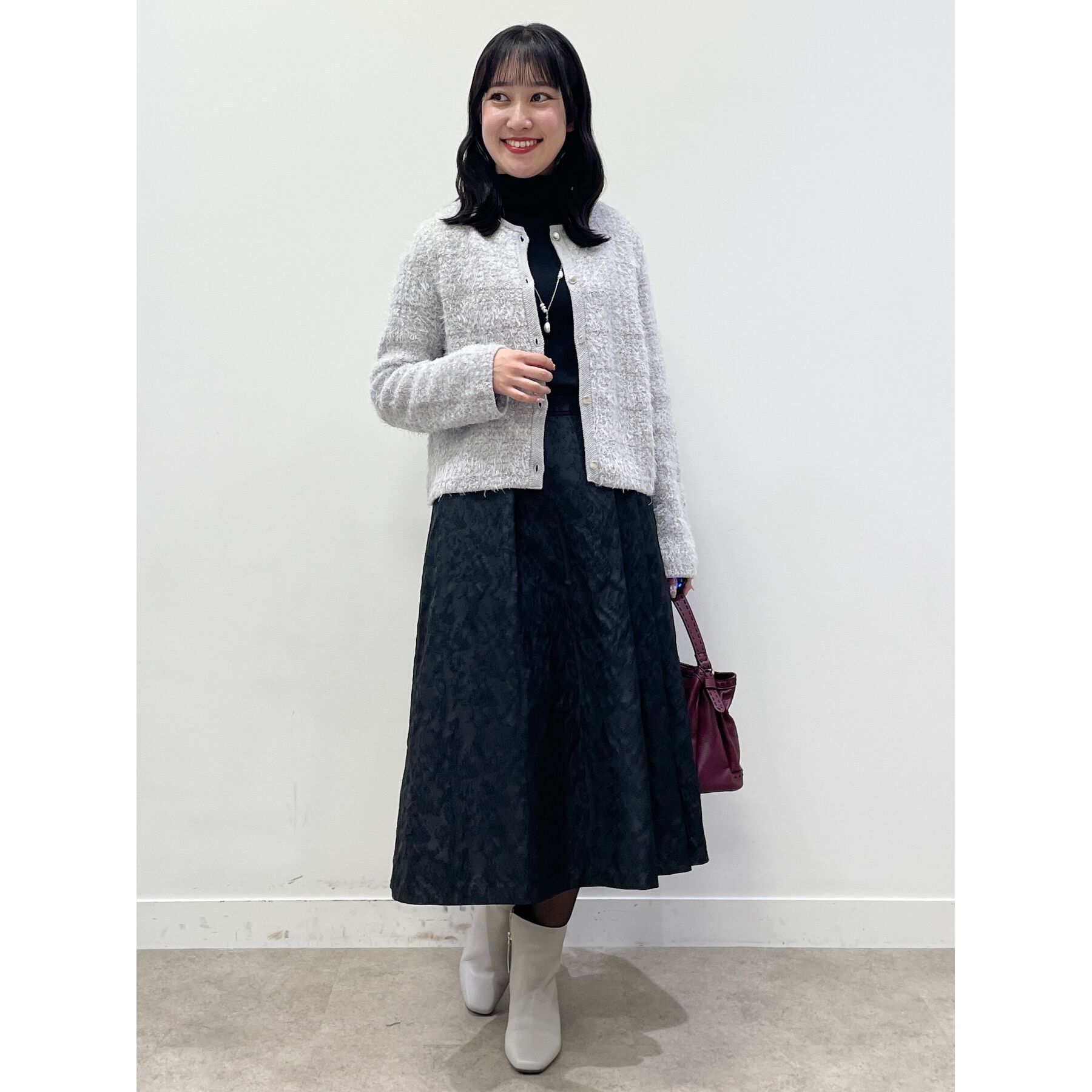 Reflect「【手洗い可】ジャカード編みカーディガン」|カーディガン|