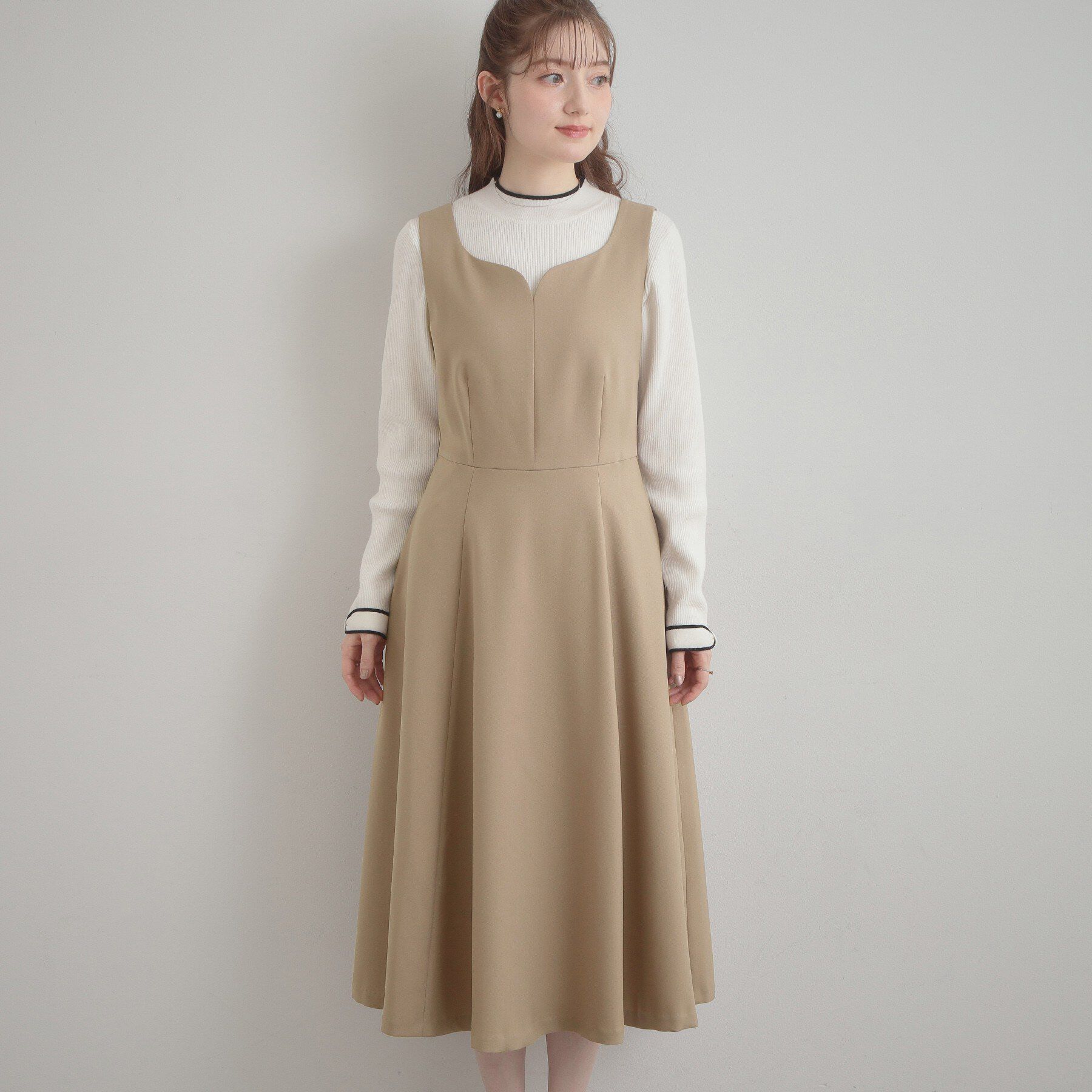 洗える・ハレの日・通勤】ハートネック フレアージャンスカ（Couture