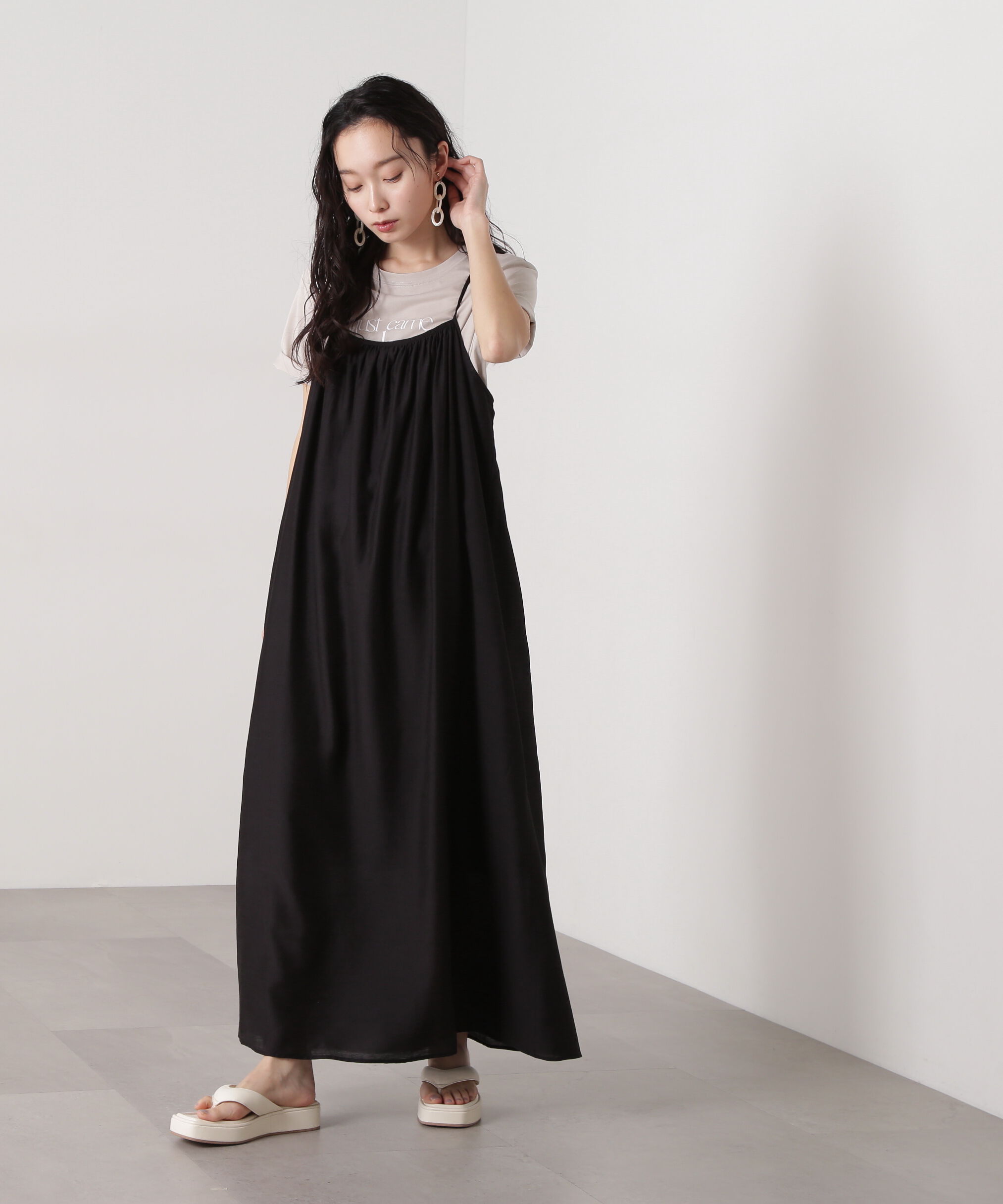  「ギャザーキャミワンピース」|ワンピース|