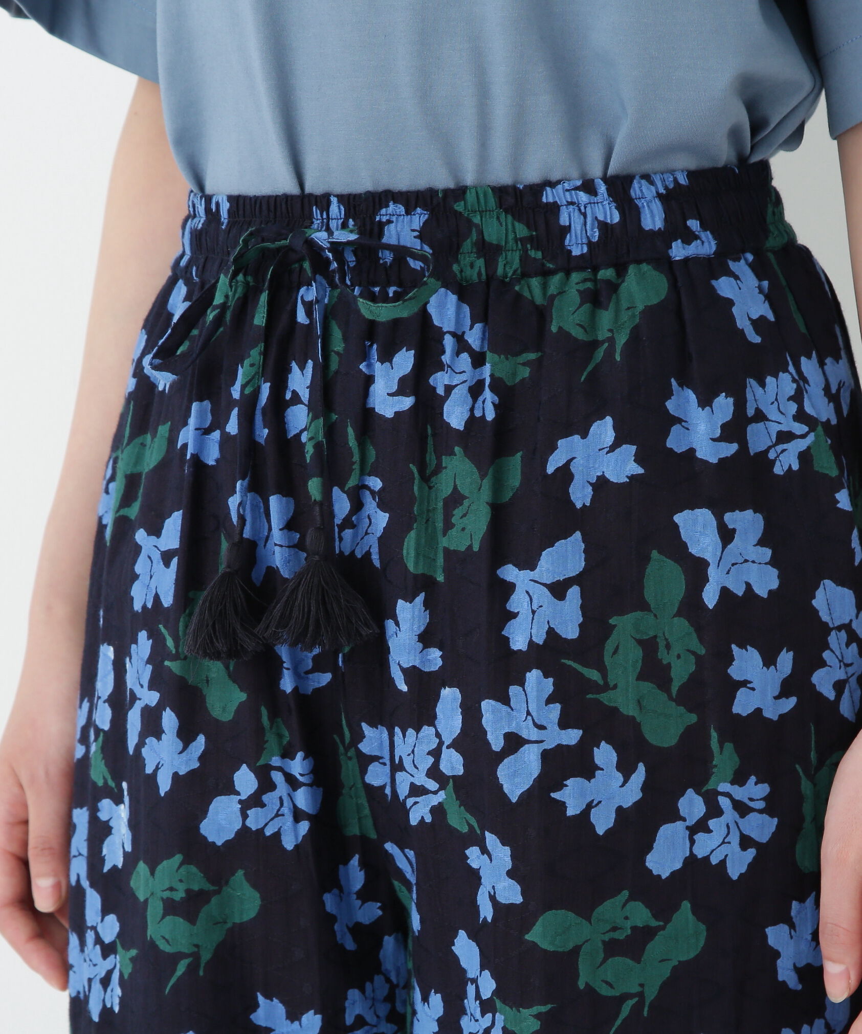  「◆インドドビーリーフプリントイージーセミワイドパンツ」|その他|