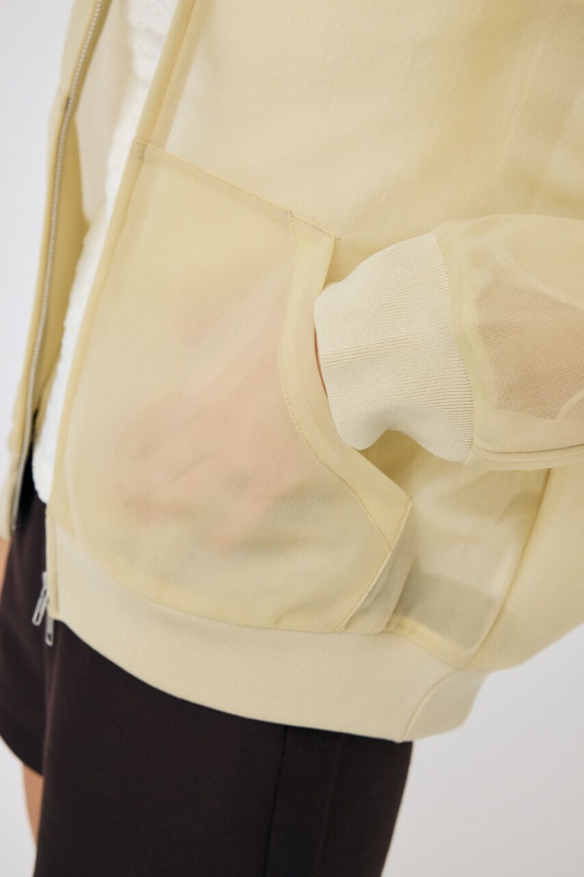 MOUSSY「SHEER CARDBOARD ジップアップフーディ」|パーカー|