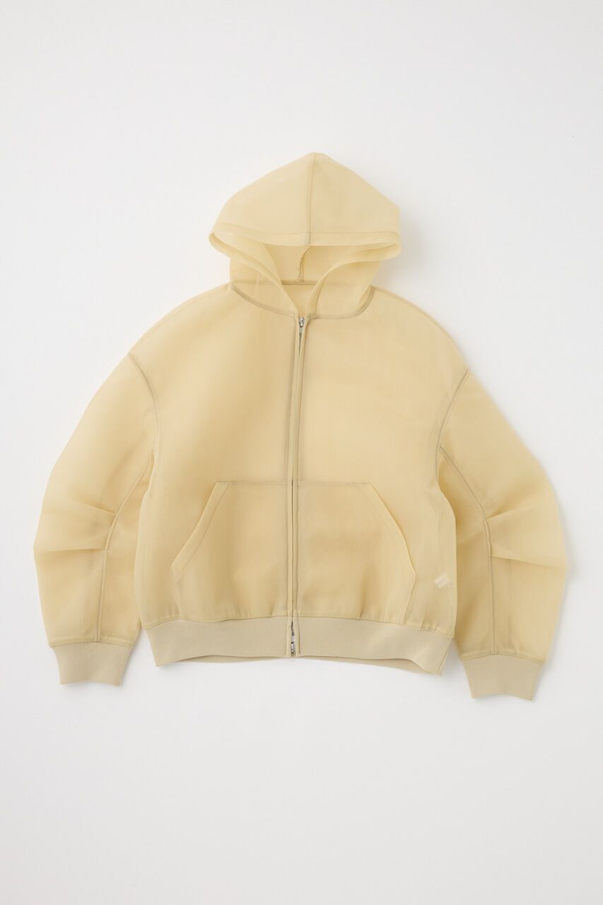 MOUSSY「SHEER CARDBOARD ジップアップフーディ」|パーカー|