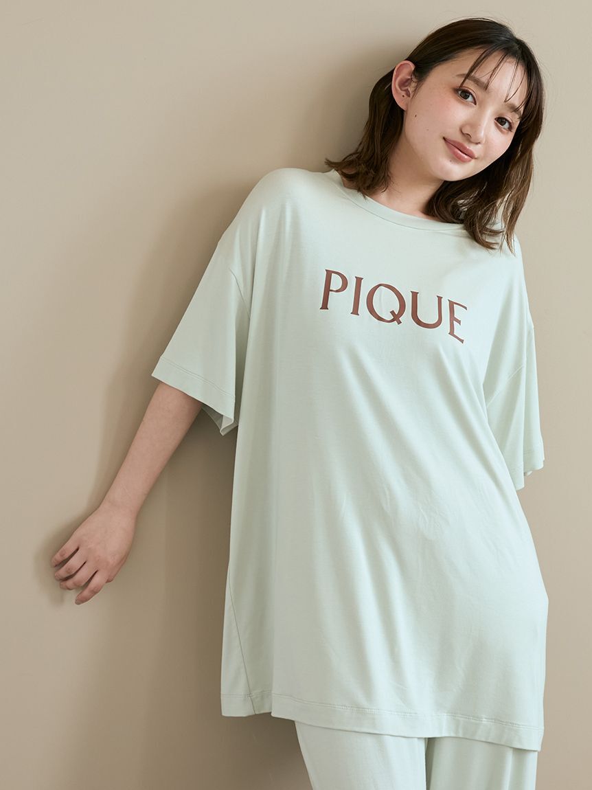 gelato pique「【接触冷感】カラーレーヨンロゴTシャツ」|ルームウェア|