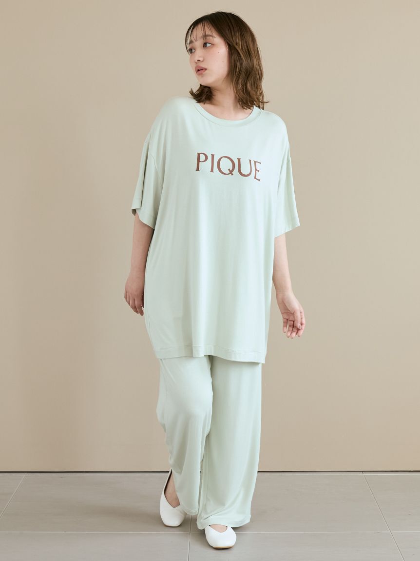 gelato pique「【接触冷感】カラーレーヨンロゴTシャツ」|ルームウェア|