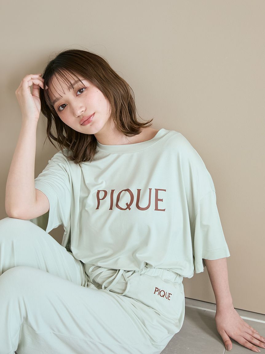 gelato pique「【接触冷感】カラーレーヨンロゴTシャツ」|ルームウェア|GRN
