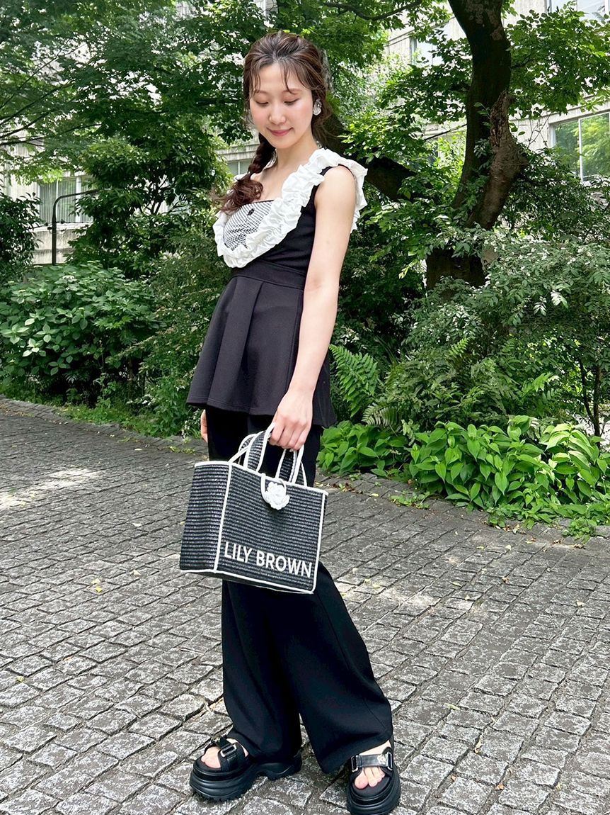 LILY BROWN「【限定カラー】【LILY BROWN&times;MARY QUANT】ジュートロゴトート」|トートバッグ|