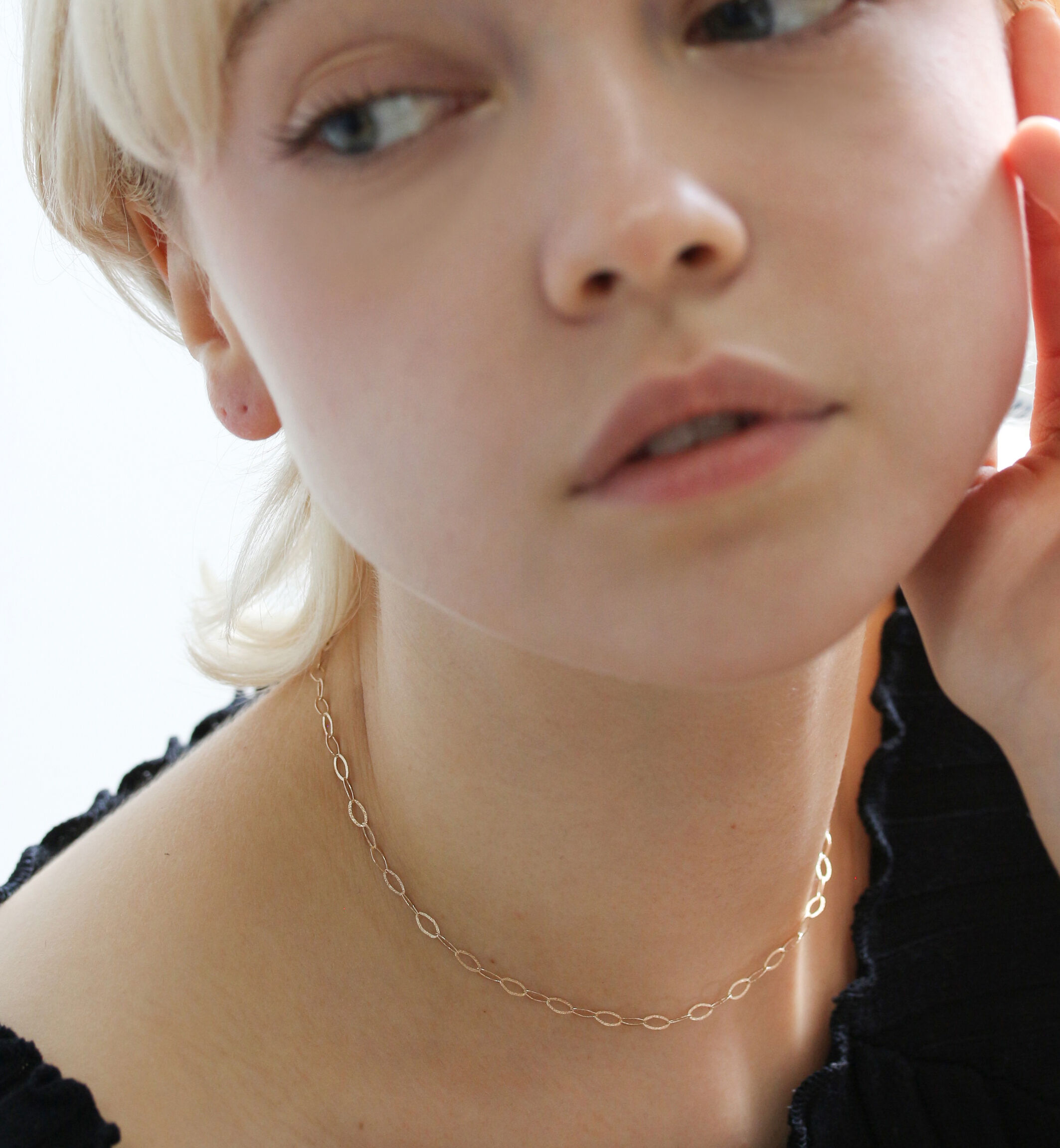  「ゴールド チェーン チョーカー 35cm | K10YG」|ネックレス|