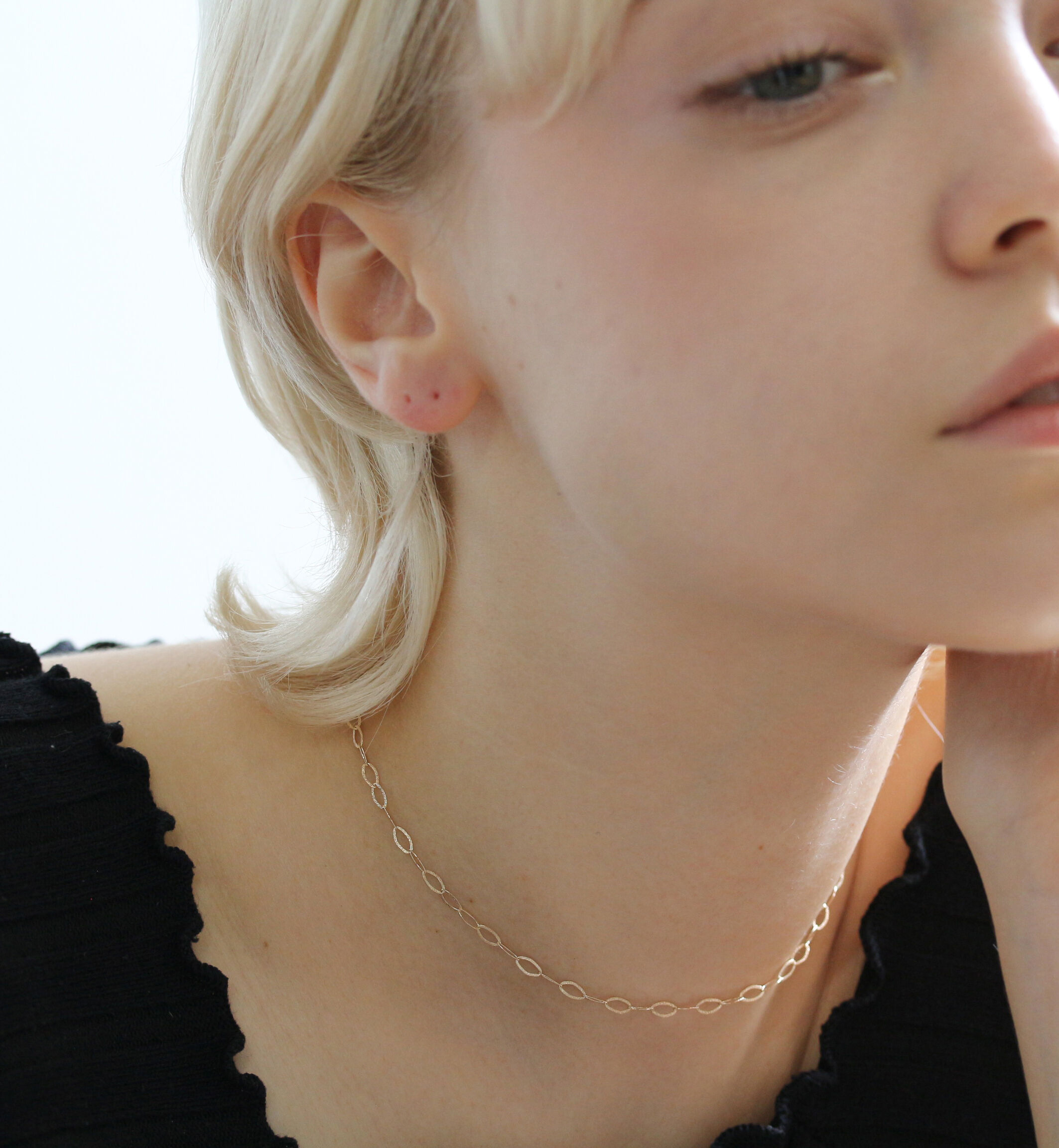  「ゴールド チェーン チョーカー 35cm | K10YG」|ネックレス|