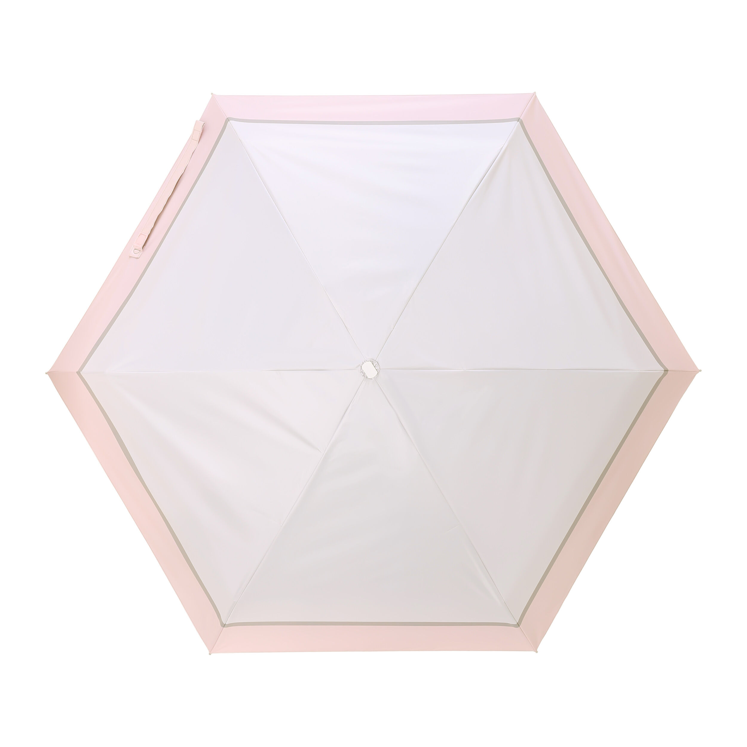  「ボーダー軽量ミニ／アンブレラ／ショート」|傘|グレージュ