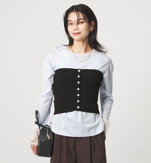 UNITED ARROWS green label relaxing「リブ ニット ビスチェ ウォッシャブル」|ベスト・ジレ|BLACK