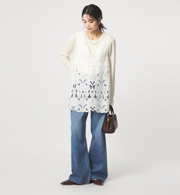 UNITED ARROWS green label relaxing「リブ ニット クルーネック プルオーバー ウォッシャブル」|ニット・セーター|