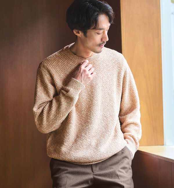 UNITED ARROWS green label relaxing「ミックスカラー クルーネック ニット」|ニット・セーター|ORANGE