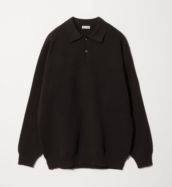 STEVEN ALAN「＜Steven Alan＞ T/C ミラノリブ ポロカラー ニット」|ニット・セーター|BLACK