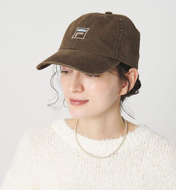 BEAUTY&YOUTH UNITED ARROWS「【別注】＜FILA＞コットン ウォッシュ ロゴ キャップ」|キャップ・キャスケット|DK.BROWN