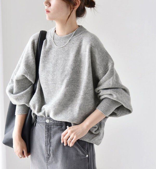 quaranciel「quaranciel:〈手洗い可能〉AQUA カシミヤ ミックス ドルマン ニット 25AW」|ニット・セーター|ライトグレー