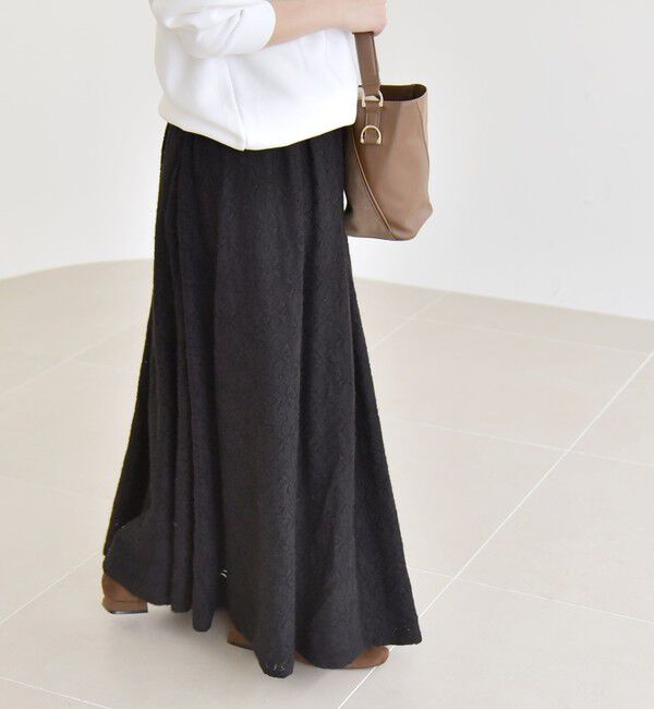 quaranciel「quaranciel:〈洗濯機可能〉フラワー レース フレア スカート」|フレア|