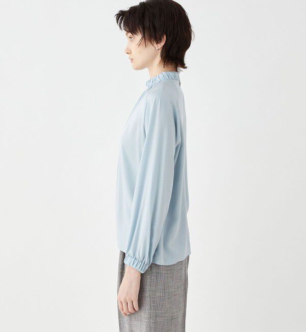 TOMMORROWLAND collection ブラウス セール】 ホワイトコンビネーション スタンドネックブラウス （シャツ