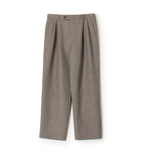 CABaN「ウールダブルクロス 2タックワイドテーパードパンツ」|チノ|15 グレー