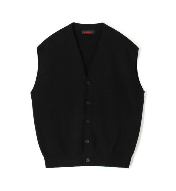 CABaN「コットンカシミヤ Vネックベスト」|ベスト・ジレ|19 ブラック