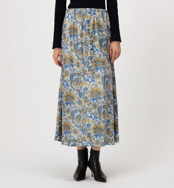 SOULEIADO「アセテートサテン バイアスナロースカート」|スカート|