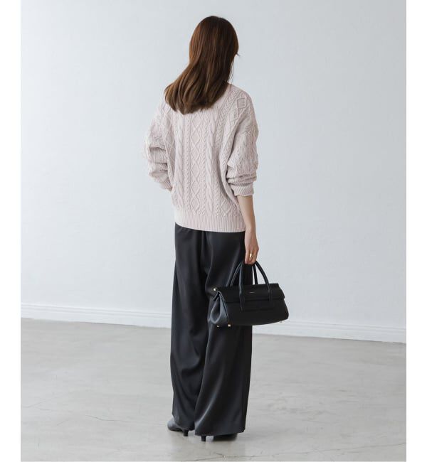 NOBLE「2way地柄 レースアッププルオーバー」|ニット・セーター|