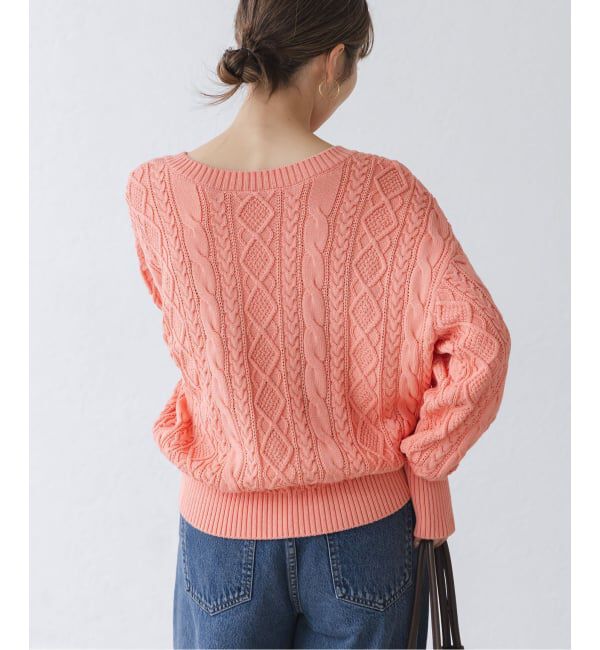 NOBLE「2way地柄 レースアッププルオーバー」|ニット・セーター|