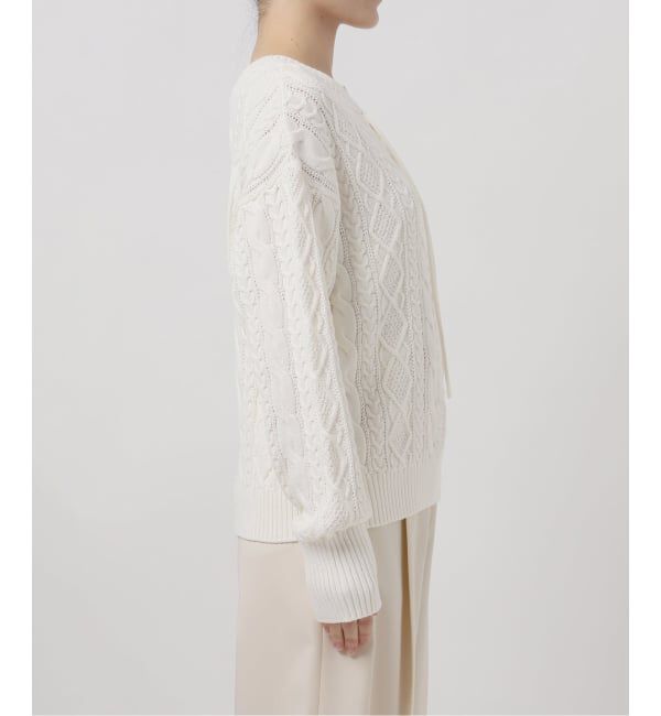 NOBLE「2way地柄 レースアッププルオーバー」|ニット・セーター|