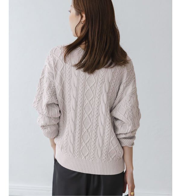 NOBLE「2way地柄 レースアッププルオーバー」|ニット・セーター|