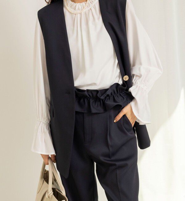 NOLLEY'S「《セットアップ対応》ウォッシャブルジョーゼットタックパンツ」|その他|