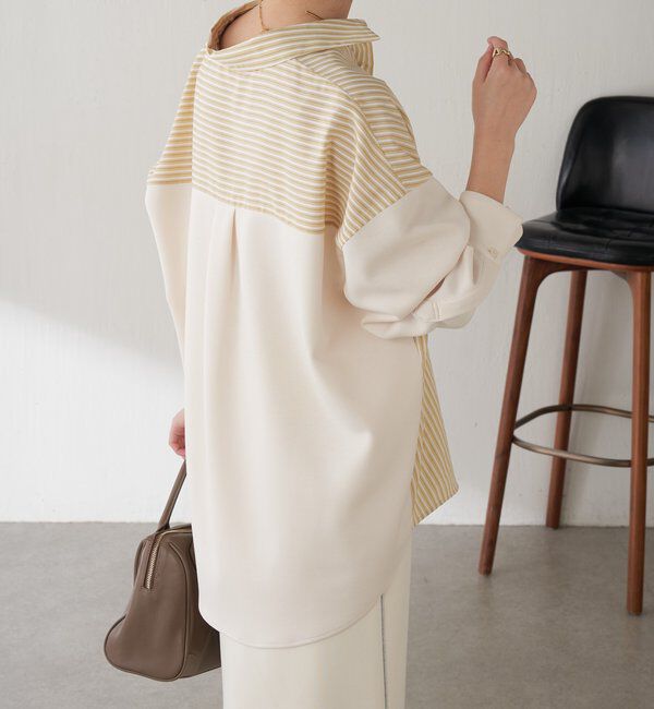  「【冬から着れる】ポンチドッキングシャツ」|シャツ・ブラウス|