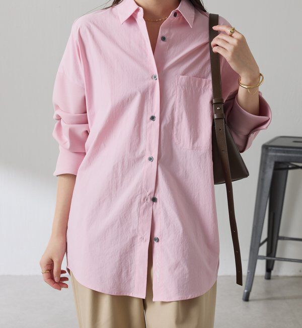  「【冬から着れる】ポンチドッキングシャツ」|シャツ・ブラウス|