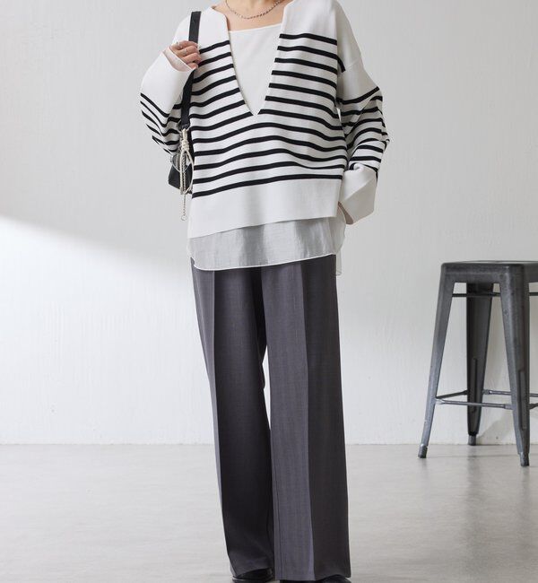  「Vネックバスクニット」|ニット・セーター|