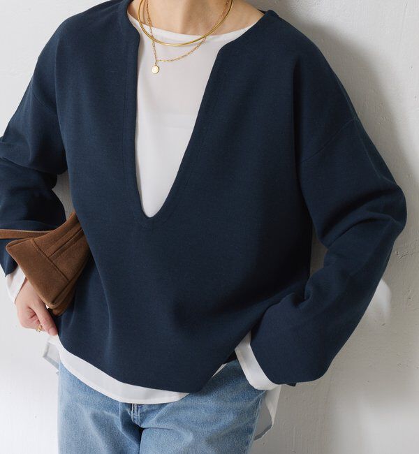  「Vネックバスクニット」|ニット・セーター|