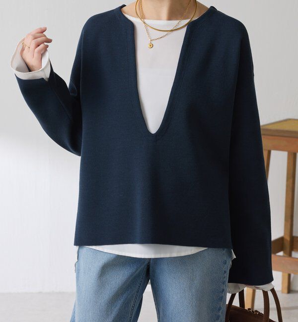  「Vネックバスクニット」|ニット・セーター|