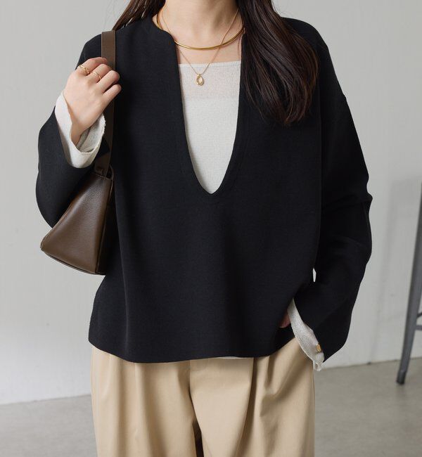  「Vネックバスクニット」|ニット・セーター|