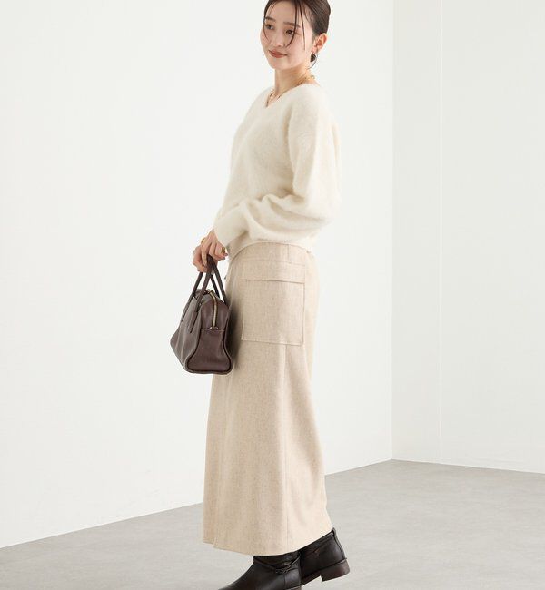 「【上品な装いに】エコツイードポケットスカート」|スカート|
