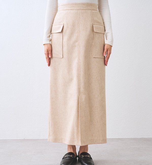  「【上品な装いに】エコツイードポケットスカート」|スカート|