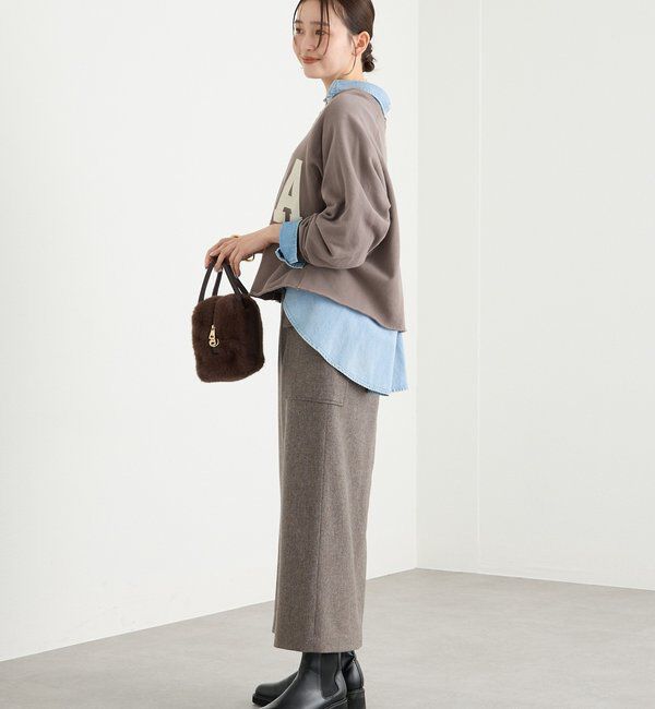  「【上品な装いに】エコツイードポケットスカート」|スカート|