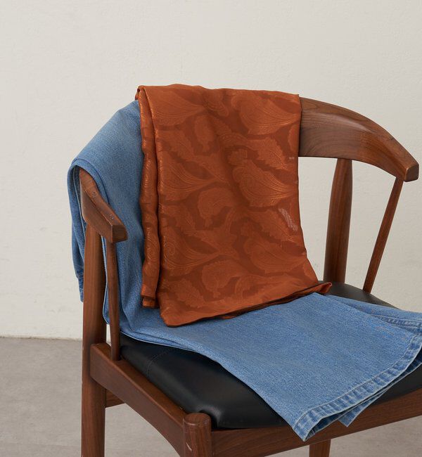  「シフォンジャガードスカーフ」|マフラー|オレンジ