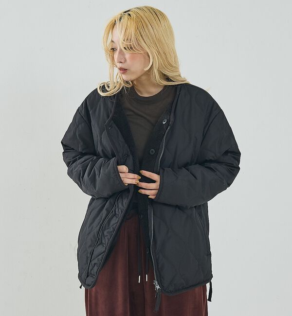 NOMINE「【TAION】ミリタリー リバーシブル クルーネック ダウンジャケット / ブル」|ダウン|