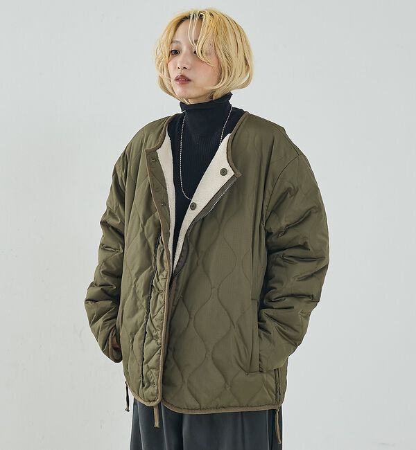 NOMINE「【TAION】ミリタリー リバーシブル クルーネック ダウンジャケット / ブル」|ダウン|