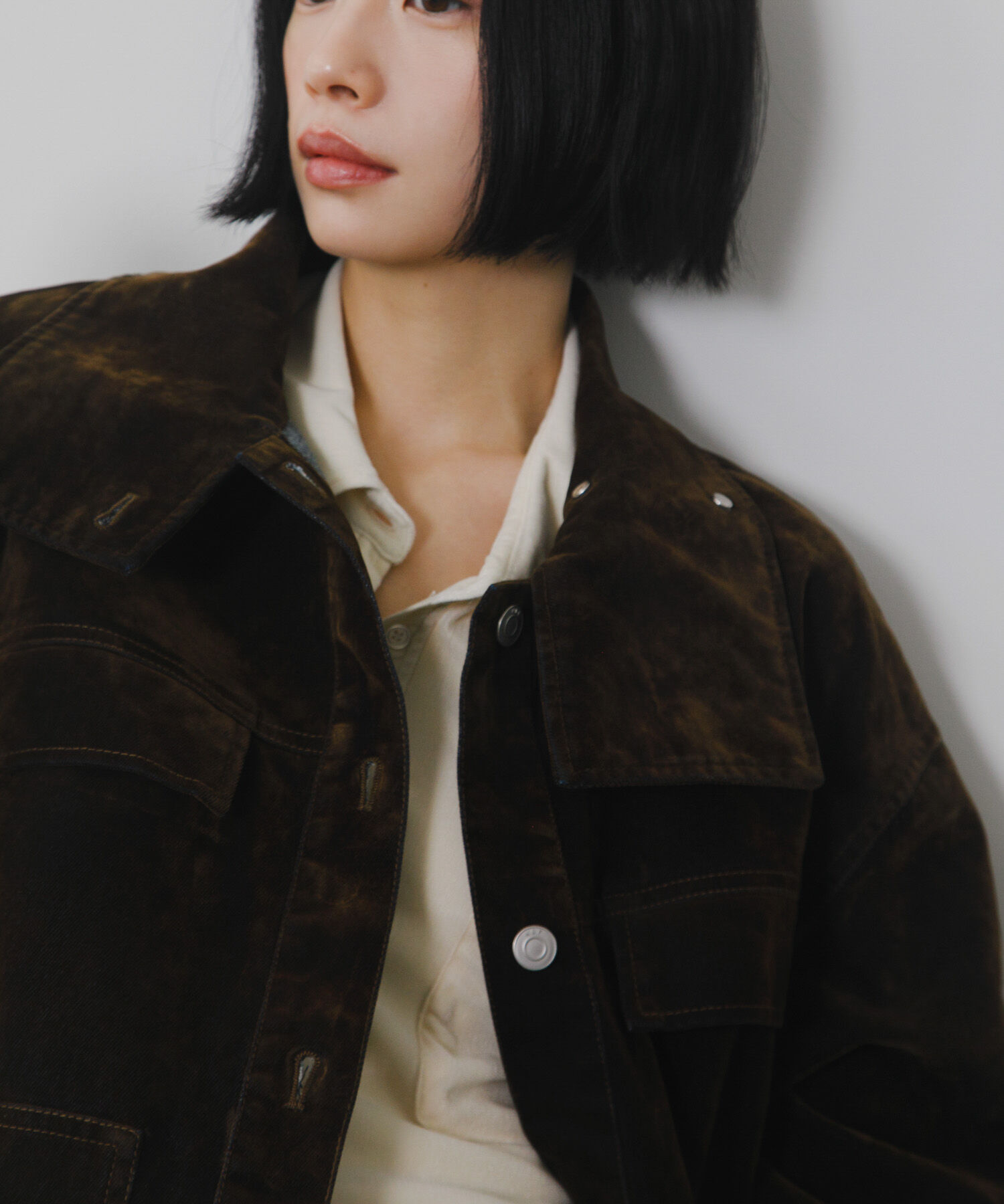  「ハイネックデニムブルゾン」|ブルゾン・スタジャン|