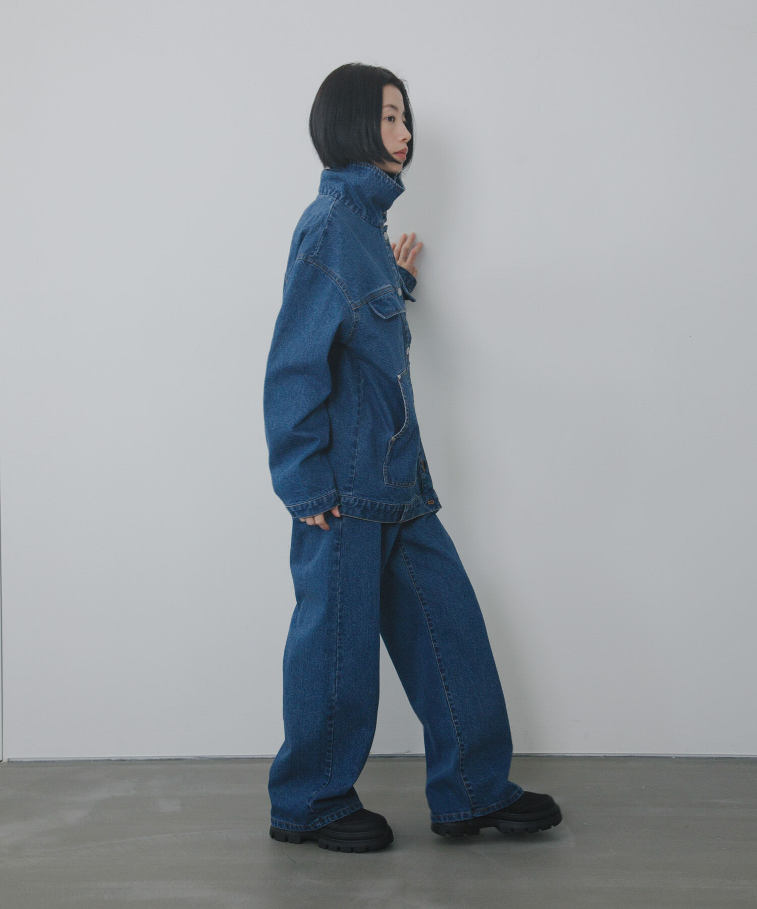  「ハイネックデニムブルゾン」|ブルゾン・スタジャン|