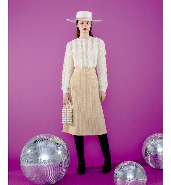 LOULOU WILLOUGHBY「【LOULOU WILLOUGHBY】レーストリミングカーディガン」|カーディガン|