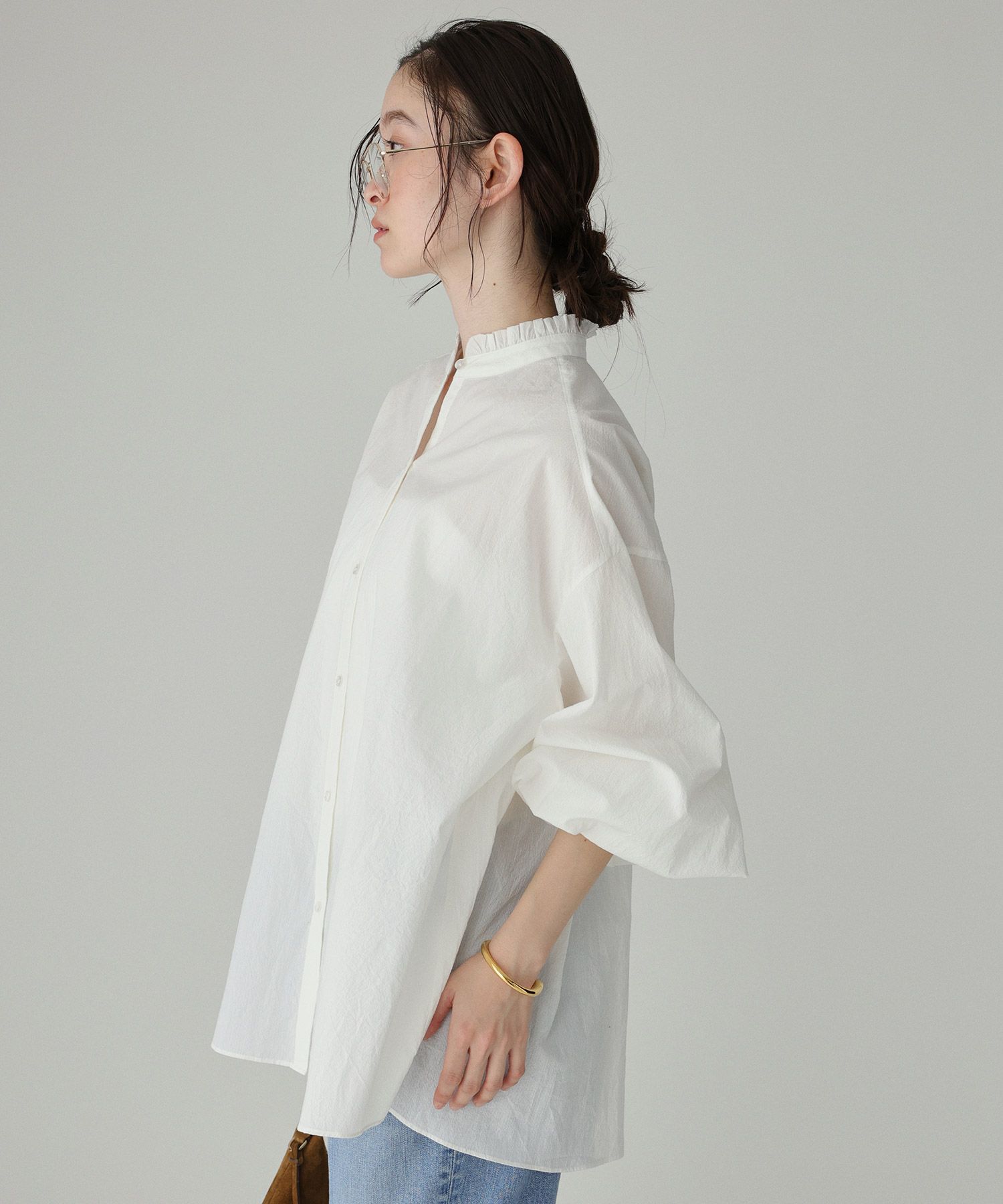 BABYLONE「コードレーンギャザーブラウス」|シャツ・ブラウス|