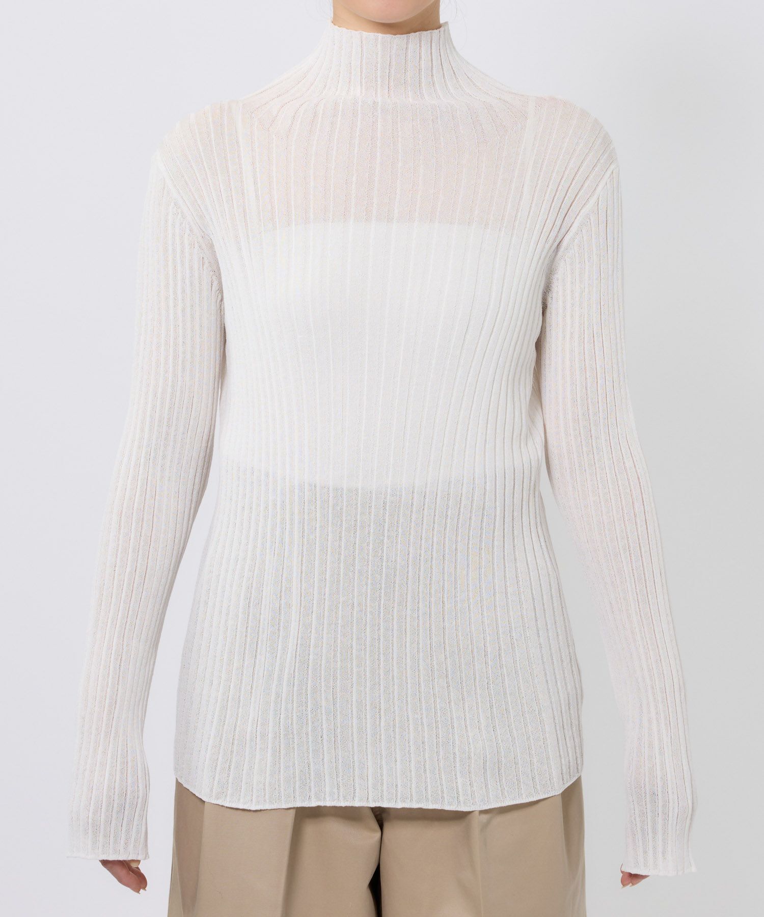 BABYLONE「2wayシアーリブニット」|ニット・セーター|