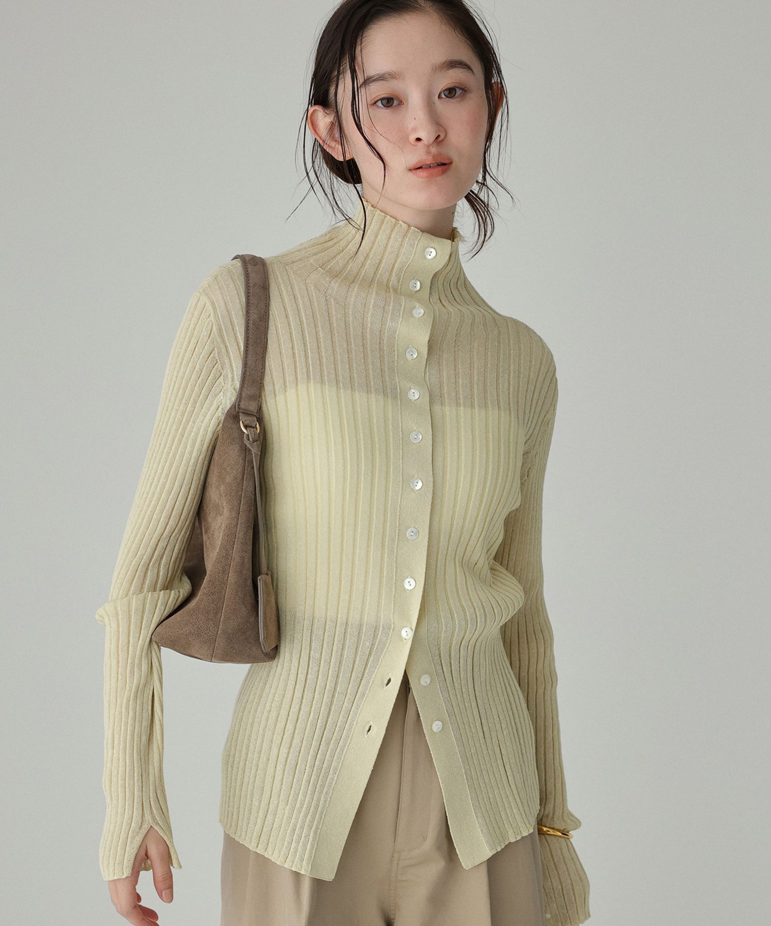 BABYLONE「2wayシアーリブニット」|ニット・セーター|ｲｴﾛｰ