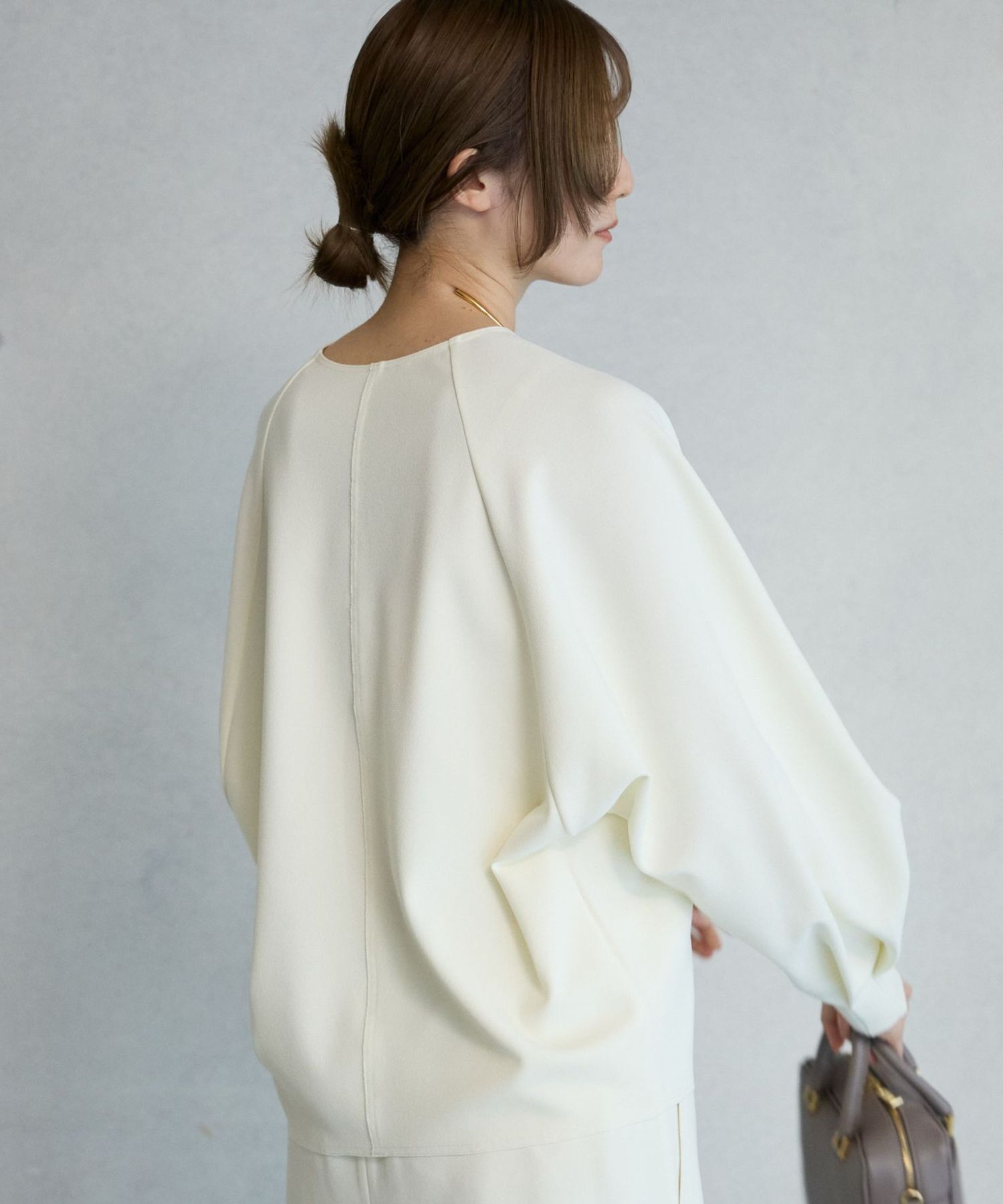 BABYLONE「【多機能素材】ジョーゼットVネックプルオーバー」|シャツ・ブラウス|